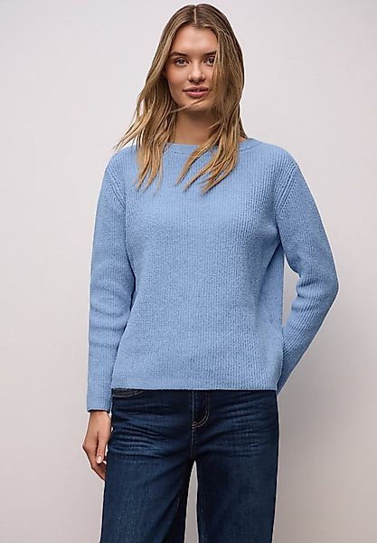 STREET ONE Strickpullover Chenille Pullover mit U-Boot-Auschnitt günstig online kaufen