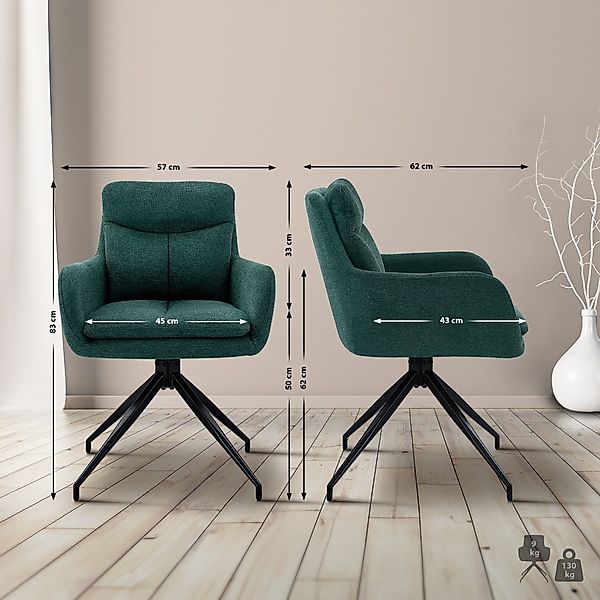 CLP Esszimmerstuhl SOMERS STOFF (2er Set), günstig online kaufen