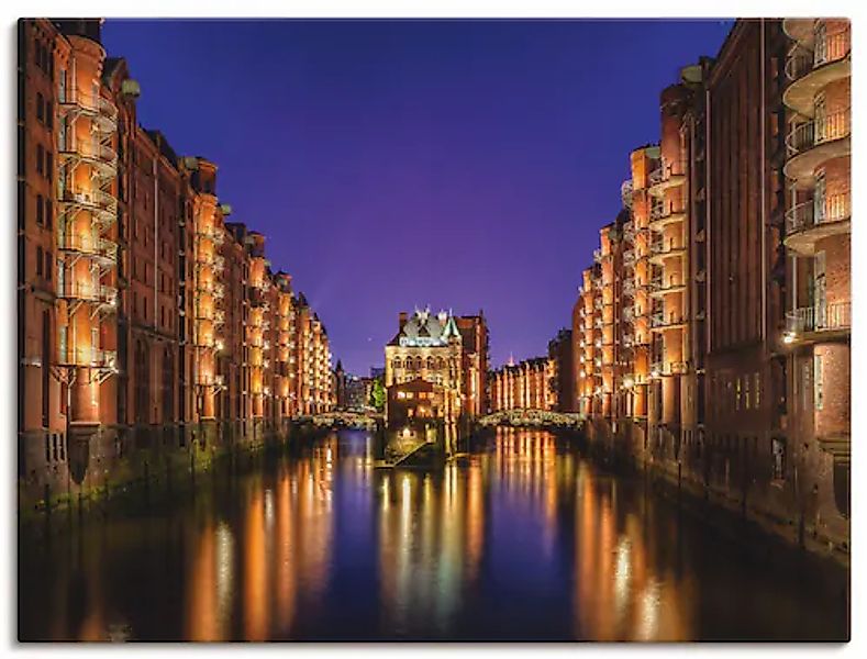 Artland Leinwandbild »Hamburg Speicherstadt bei Nacht« Gebäude 1 Stk. tlg. günstig online kaufen