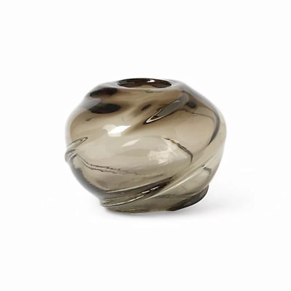 Vase Water Swirl glas grau / Mundgeblasenes Glas- Ø 21 x H 16 cm - Ferm Liv günstig online kaufen
