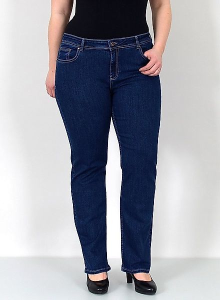 ESRA Straight-Jeans Gerade Schnitt Jeans hoher Bund mit Stretch bis Plus Si günstig online kaufen