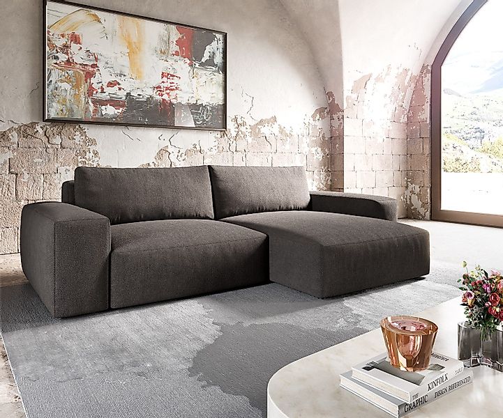 DELIFE Ecksofa Lanzo, XL Mikrofaser Khakibraun günstig online kaufen