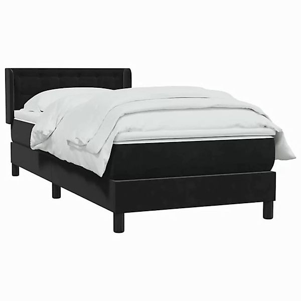 vidaXL Bett Boxspringbett mit Matratze Schwarz 90x220 cm Samt günstig online kaufen