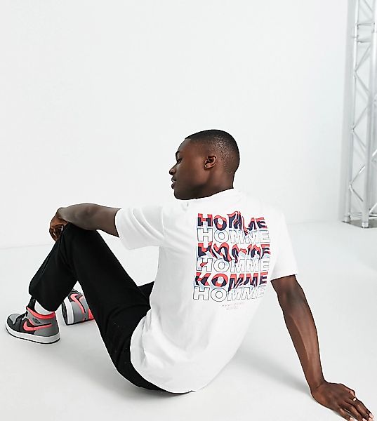 Selected Homme – Oversize-T-Shirt in Weiß mit „Homme“-Print auf dem Rücken, günstig online kaufen