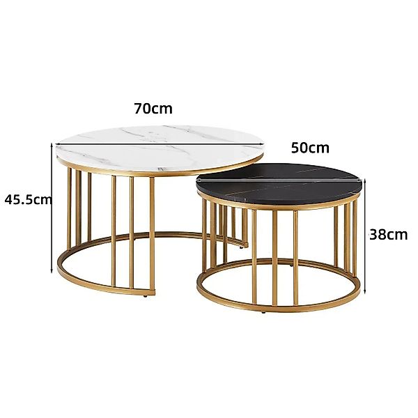 Ofcasa Couchtisch Runder Sofatisch (2er Set), günstig online kaufen