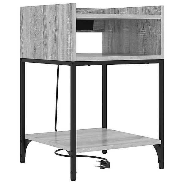 vidaXL Nachttisch mit Regal Grau Sonoma 40 x 40 x 61 cm Holzwerkstoff 85947 günstig online kaufen