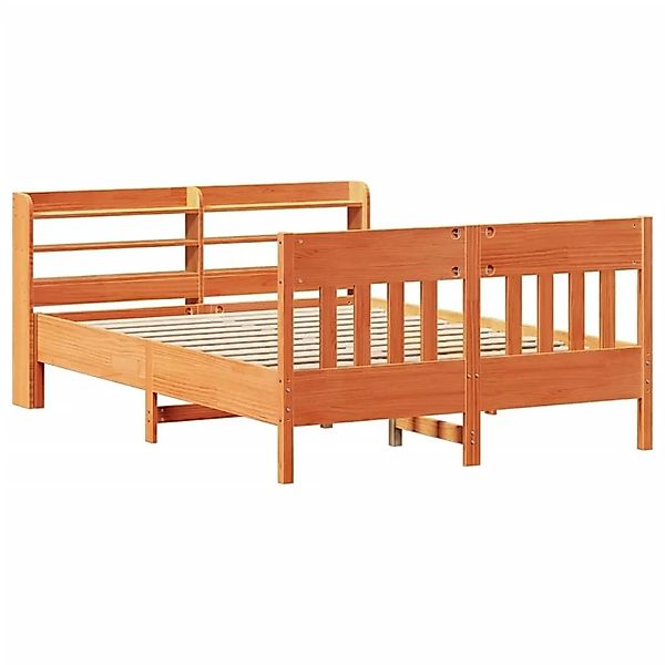 vidaXL Massivholzbett ohne Matratze Wachsbraun 120x190 cm Kiefernholz 33070 günstig online kaufen