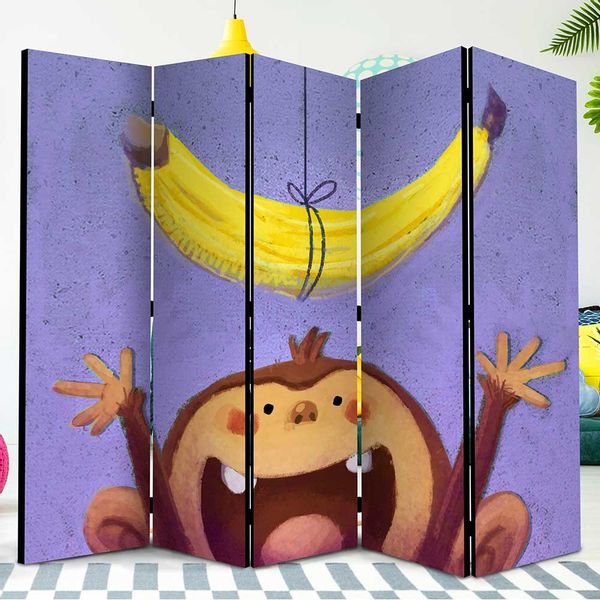 Kinderzimmer Raumtrenner in Bunt Affen Motiv günstig online kaufen
