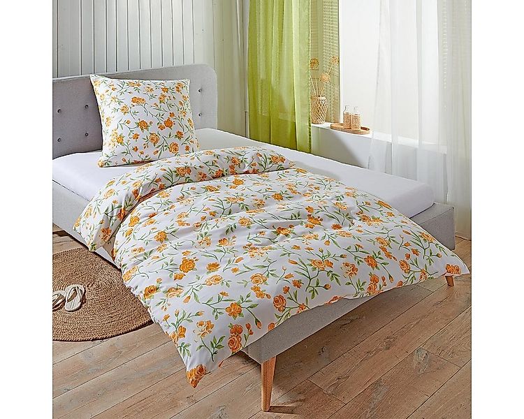 TRAUMSCHLAF Bettwäsche Nürnberg orange, Mikrofaser, 2 teilig günstig online kaufen