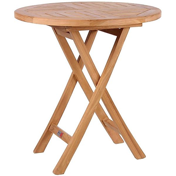MR.DEKO Gartentisch Sutton Teak Rund 70 günstig online kaufen