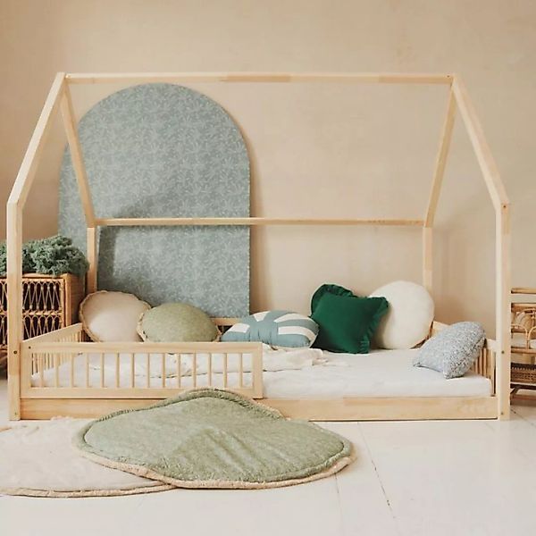 DB-Möbel Kinderbett Kinderbett MOLI Naturholz 140x200 cm inklusive Rausfall günstig online kaufen