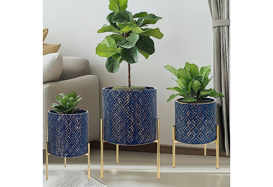 G-LEAF Blumentopf Moderne Pflanzgefäße aus Metall mit einzigartigem Rautenm günstig online kaufen