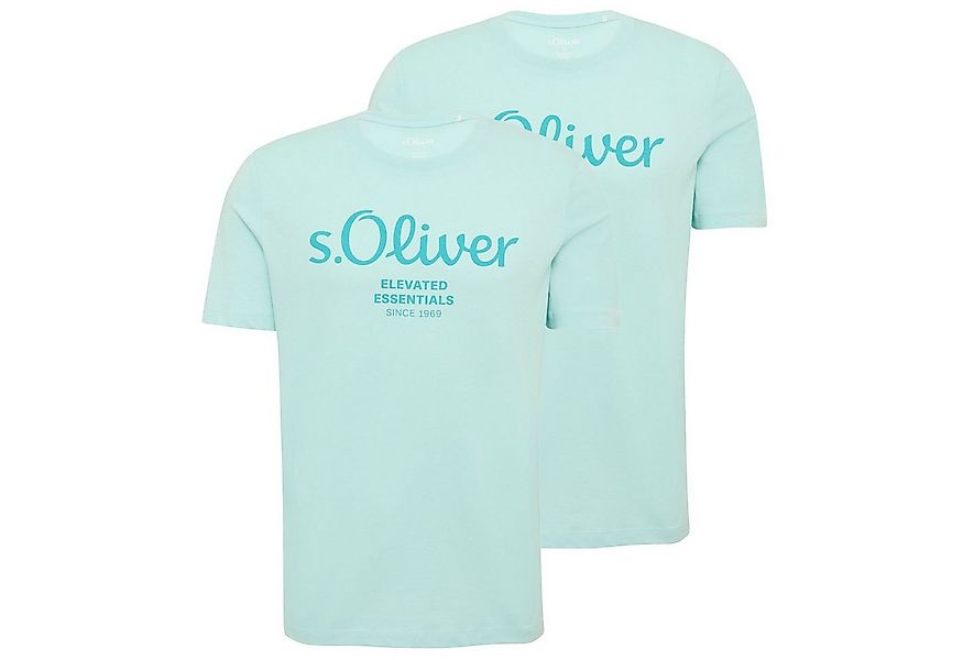 s.Oliver T-Shirt Casual (2-tlg) mit Rundhals-Ausschnitt, kurzarm, Logo-Aufd günstig online kaufen