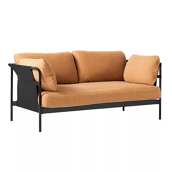 HAY - Can 2.0 2-Sitzer Sofa Gestell Stahl schwarz - braun/Stoff Romo Linara günstig online kaufen