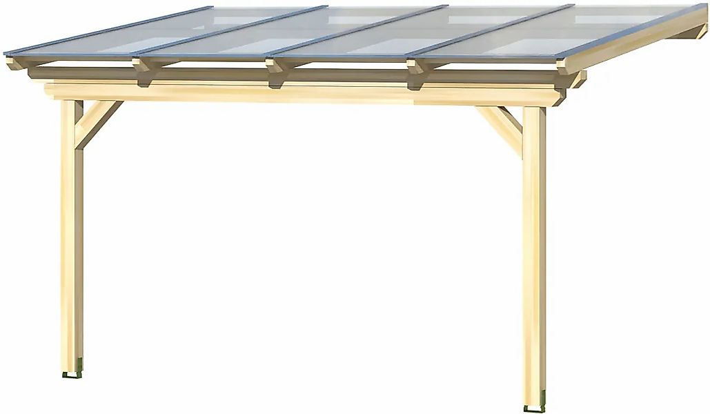 Skan Holz Terrassenüberdachung Ancona 434 x 400 cm Leimholz Eiche hell günstig online kaufen