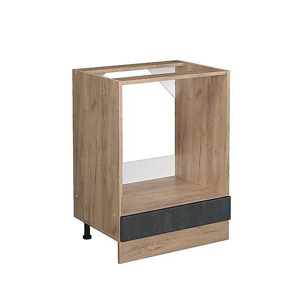 Vicco Herdumbauschrank R-Line Schwarz Beton/Goldkraft Eiche 60 cm AP Eiche günstig online kaufen
