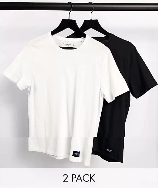 Abercrombie & Fitch – T-Shirts in Schwarz/weiß mit Logo im 2er-Set-Mehrfarb günstig online kaufen