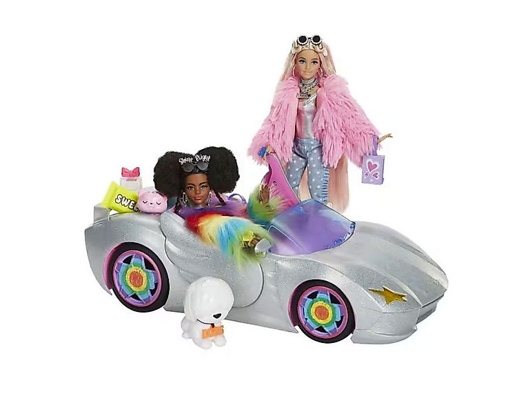 Mattel® Puppen Fahrzeug Mattel HKB01 - Barbie Extra - Cabrio+2 Puppen+Haust günstig online kaufen