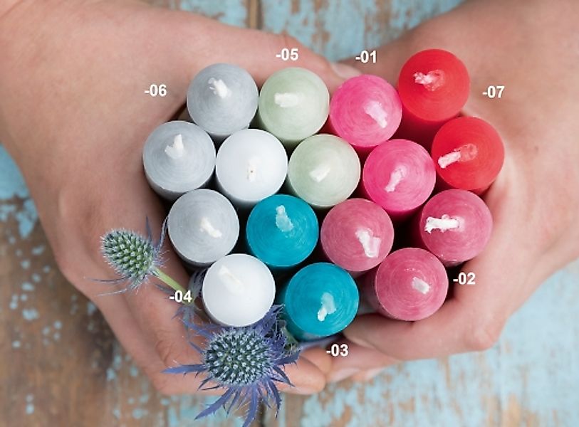 Mini Stabkerze weiß H 10cm Ø 22mm weiß durchgefärbt günstig online kaufen