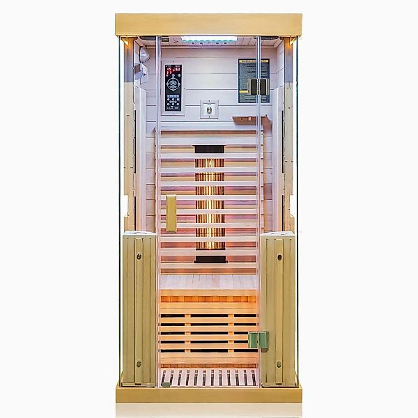 Dewello Infrarotkabine Sauna Kingston 90cm x 90cm 1 Person Vollspektrum & K günstig online kaufen