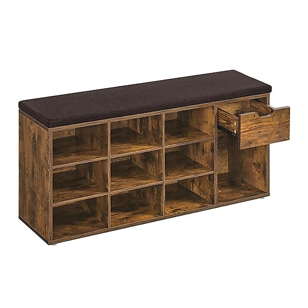 Vasagle Schuhbank 30 cm x 104 cm x 48 cm Vintagebraun günstig online kaufen