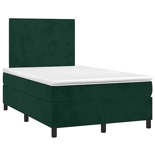 vidaXL Boxspringbett mit Matratze Dunkelgrün 120x190 cm Samt 3269986 günstig online kaufen