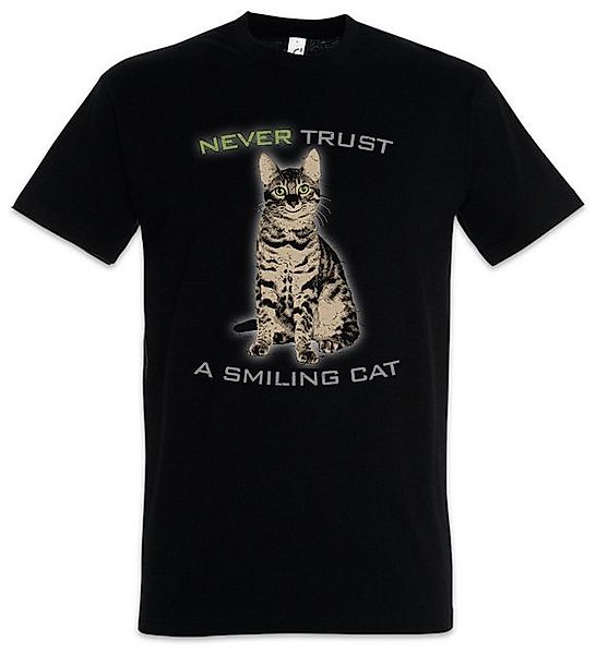 Urban Backwoods Print-Shirt Never Trust A Smiling Cat Herren T-Shirt Katze günstig online kaufen