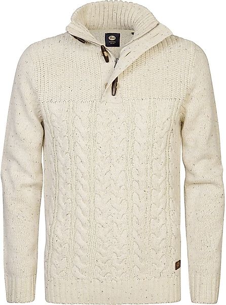 Petrol Kabelpullover Half Zip Diomede Ecru - Größe 3XL günstig online kaufen
