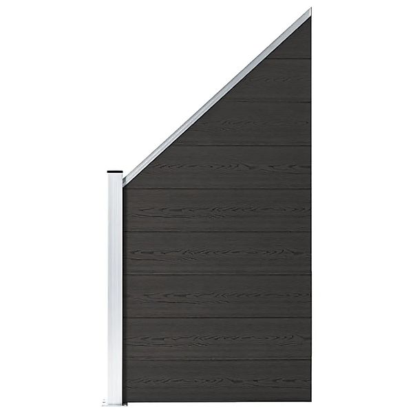 vidaXL Zaunelement WPC 95x 105-180  cm Schwarz 148974 günstig online kaufen
