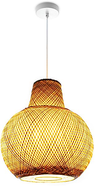 Paco Home Pendelleuchte »TOPU«, Leuchtmittel E27   ohne Leuchtmittel, Bambu günstig online kaufen