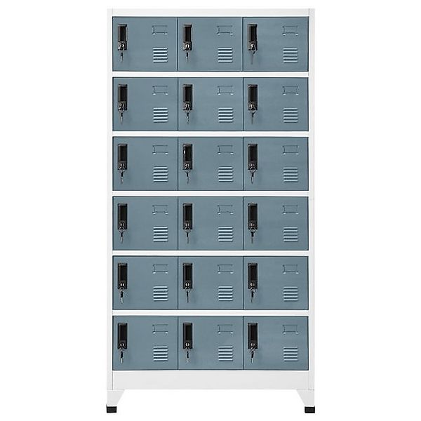 vidaXL Mehrzweckschrank Schließfachschrank Hellgrau und Dunkelgrau 90x40x18 günstig online kaufen