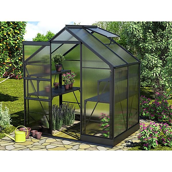 Vitavia Gewächshaus Apollo 2500 Schwarz 5 m² inkl. Fundament günstig online kaufen