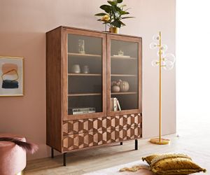 DELIFE Vitrine Fevo Akazie Braun 115x150 günstig online kaufen