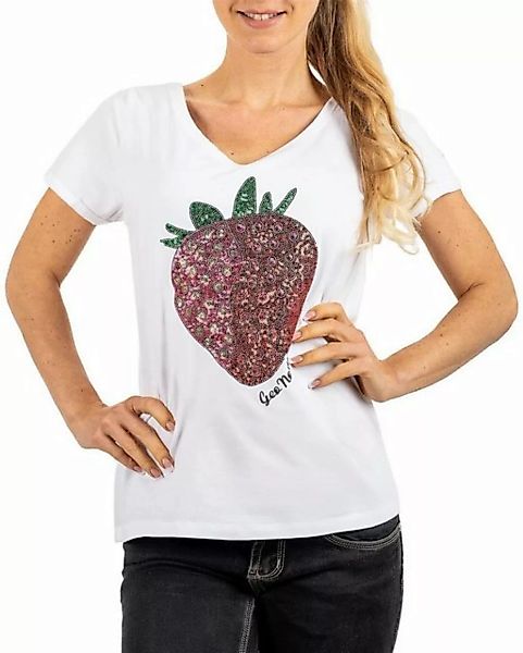 Geo Norway T-Shirt Casual Kurzarm Shirt bajadora Lady (1-tlg) mit Erdbeermo günstig online kaufen