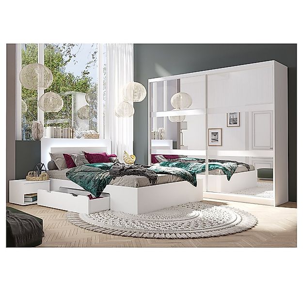 Lomadox Schlafzimmer-Set FAIDO-166, (Spar-Set, 4-tlg., Kommode Nachttische günstig online kaufen