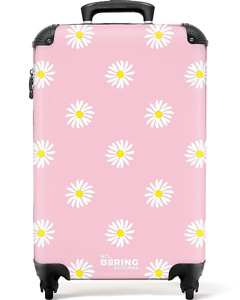 NoBoringSuitcases.com© Hartschalen-Trolley Pastellrosa mit Gänseblümchen 55 günstig online kaufen