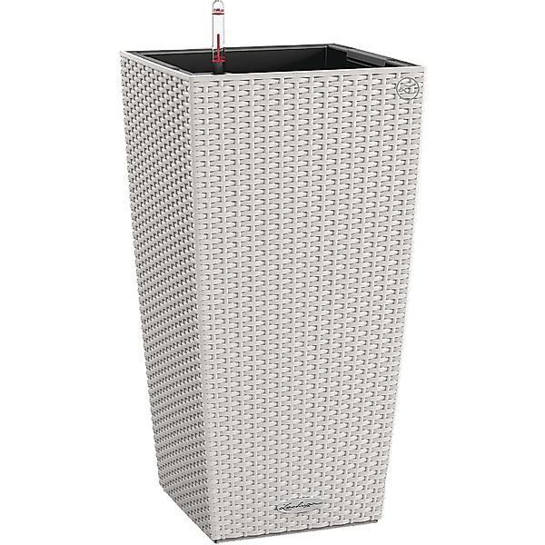 Lechuza Pflanzgefäß Cubico Cottage 30 cm x 30 cm x 56 cm Lichtgrau günstig online kaufen