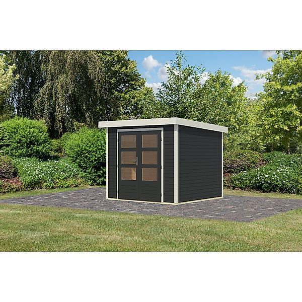 Karibu Gartenhaus Diego 3 C Anthrazit/Weiß 209 x 238 x 213 cm günstig online kaufen