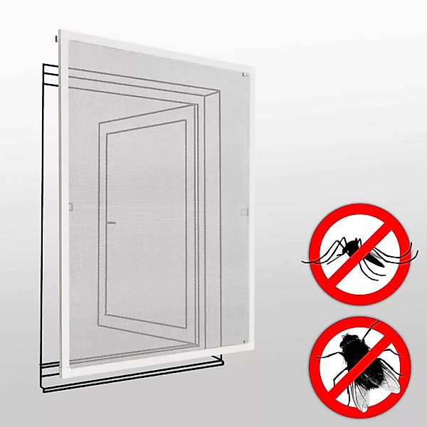 Fliegengitter für Fensterrahmen - 120 x 140 cm, weiß günstig online kaufen