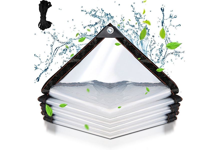Clanmacy Schutzplane Abdeckplane wasserdicht, mit Ösen Transparente Plane S günstig online kaufen