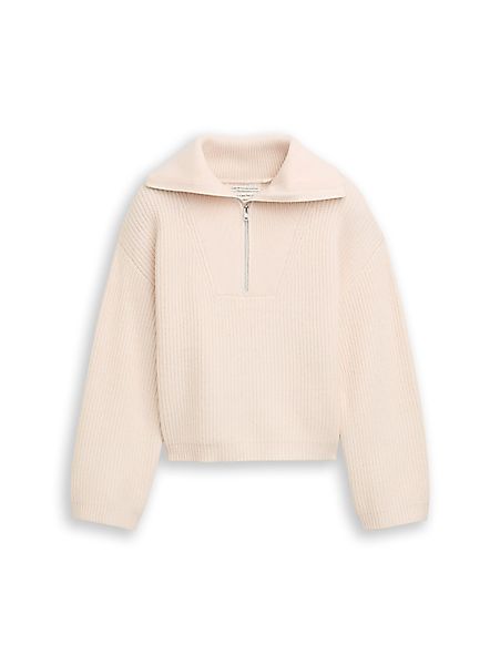 TOM TAILOR Strickpullover kurz, mit Zipper günstig online kaufen