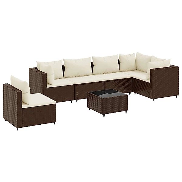 vidaXL 7-Tlg Garten-Lounge-Set mit Kissen Braun Poly Rattan 3308177 günstig online kaufen