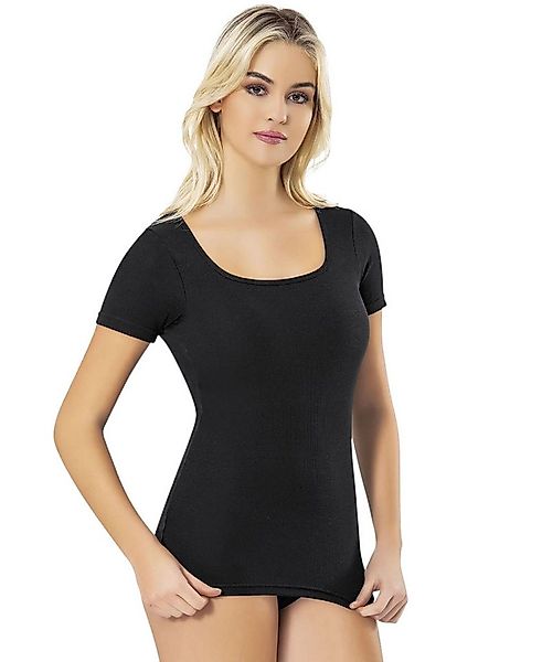 fashionshowcase Shirttop Damen Modal-Rippshirt mit Karree-Ausschnitt, Halba günstig online kaufen