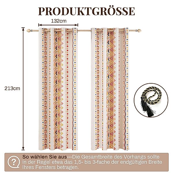 BTTO V&G Outdoorvorhang 2er-Set Vorhänge Boho günstig online kaufen