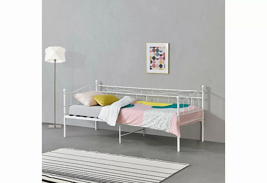 en.casa Metall-Tagesbett Arjeplog 90x200 cm Bettgestell Einzelbett in versc günstig online kaufen