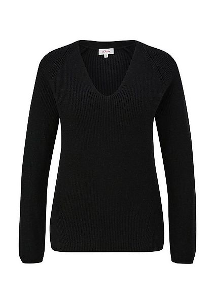 s.Oliver V-Ausschnitt-Pullover Basic (1-tlg) V-Ausschnitt, lamgarm günstig online kaufen