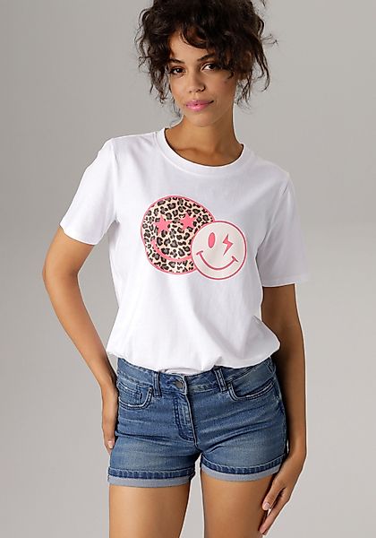 Aniston CASUAL T-Shirt mit coolen Smileys günstig online kaufen