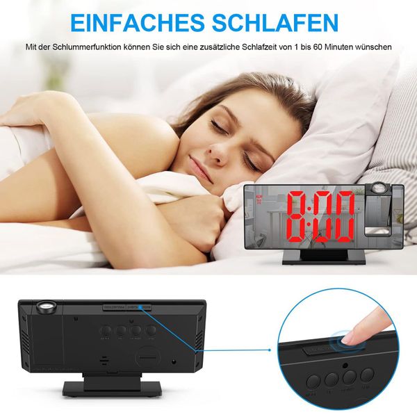 REDOM Projektionswecker Elektronische Uhr LED Digitaluhr günstig online kaufen