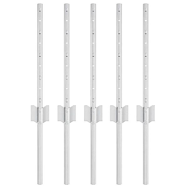 vidaXL Zaunpfosten 5 Stk Silber 40 cm Stahl 42006290 günstig online kaufen