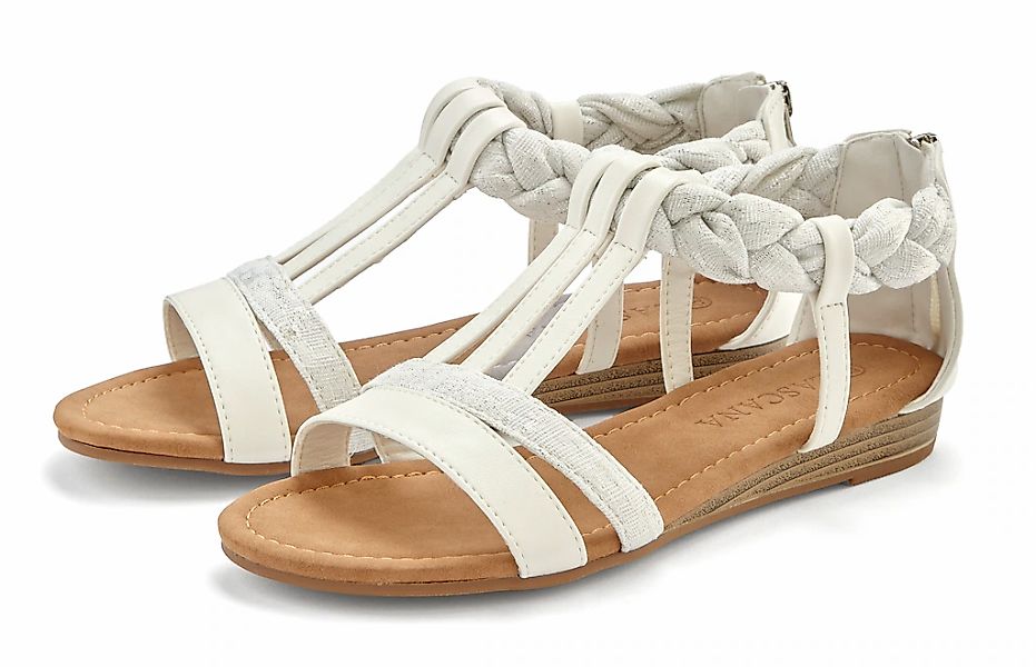 LASCANA Sandale "Sommerschuh, Sandalette,", mit Verzierung und kleinem Keil günstig online kaufen
